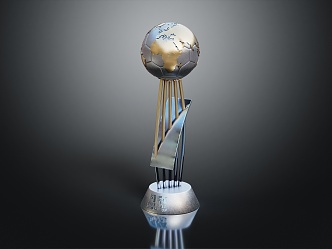 Modern Trophy Football Trophy World Cup Trophy Gold Cup 3d model