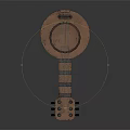 Vintage Wooden Musical Instrument and Art Supplies with Guitar Strings and Tuning Pegs