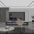 Modern Living and Dining Room Interior With Open Layout Sofa Coffee Table And Lighting