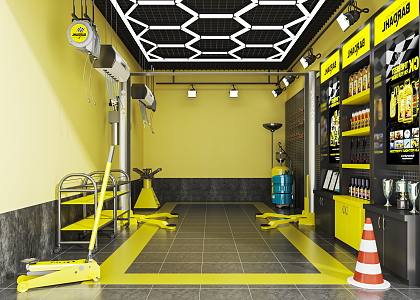 Modern car wash shop car repair shop car beauty repair car repair shop car repair tools 3d model