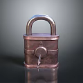 Vintage Brass Padlock for Household Security Featuring Classic Design and Key