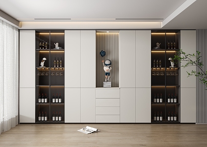 Modern Sideboard Wine Cabinet Trendy Play Jewelry Ornaments 3d model