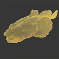 Unique Aquatic Animal With Large Open Mouth Rough Dark Skin And Distinct Fins
