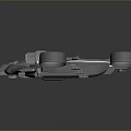 3D Sci Fi Flying Vehicle Model With Four Propellers And Futuristic Design