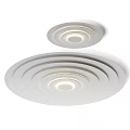 Modern White Ceiling Lights With Circular Layered Design And Inner Glowing Rings