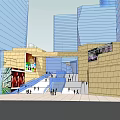 Modern Mixed Use Commercial Complex Featuring Tall Buildings And Urban Architecture