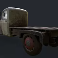 Vintage Rustic Truck Model With Wooden Flatbed Red Wheels And Classic Design