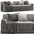 modern double sofa fabric double sofa 3d model