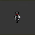 3D Model Heavy Weapon With Red Black Spiral Barrel And Metallic Finish