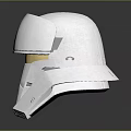 Futuristic White Helmet With Golden Visor Sleek Design And Modern Tech Elements 3d model