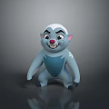 Game Movie Character Cute Blue Cartoon With White Head Red Nose Smiling Expression