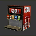 Red And Black Beverage Dispenser With COOL Branding Colorful Drink Buttons And Drip Tray