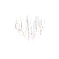 Modern Transparent Circular Chandeliers With Metal Hanging Wires And Warm Lighting