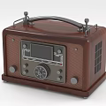 Vintage Entertainment Appliance Classic Wooden Radio With Handle Knobs And Display Screen