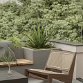 Modern Roof Garden With Fire Pit Seating And Plants