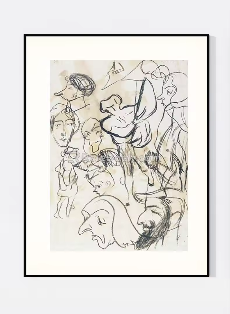 Modern paintings Picasso characters abstract high 3d model