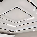 Modern Interior Ceiling Design With Recessed Downlights And Spotlights Lighting Layout 3d model