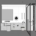 Modern Bathroom Interior Design With White Sink Toilet Glass Shower And Stone Countertop