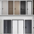 Modern Hinged Doors With Various Colors And Materials For Home Interior Design 3d model