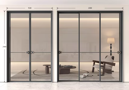 Middle ancient sliding door glass door sliding door glass sliding door kitchen sliding door balcony sliding door 3d model