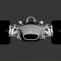 Silver Streamlined Race Car With Exposed Chassis Large Wheels And Reflective Surface 3d model