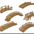 Decorative Bamboo Bridge Models With Different Styles Various Designs And Wooden Railings