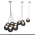 Modern Transparent Glass Sphere Chandelier With Multiple Balls And Warm Light