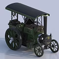 Vintage Green Steam Train Model With Large Wheels Black Roof And Chimney Design
