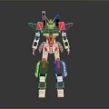 Game Movie Character Red White Gray Mech Robot With Mechanical Armor Design