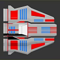Futuristic Aerodynamic Model With White Body Red Blue Stripes And Sleek Design