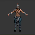 Mythical Centaur Warrior Wearing Armor with Red Plume Helmet and Blue Horse Body