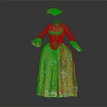 Elegant Vintage Yellow Long Dress With Floral Patterns And Hat