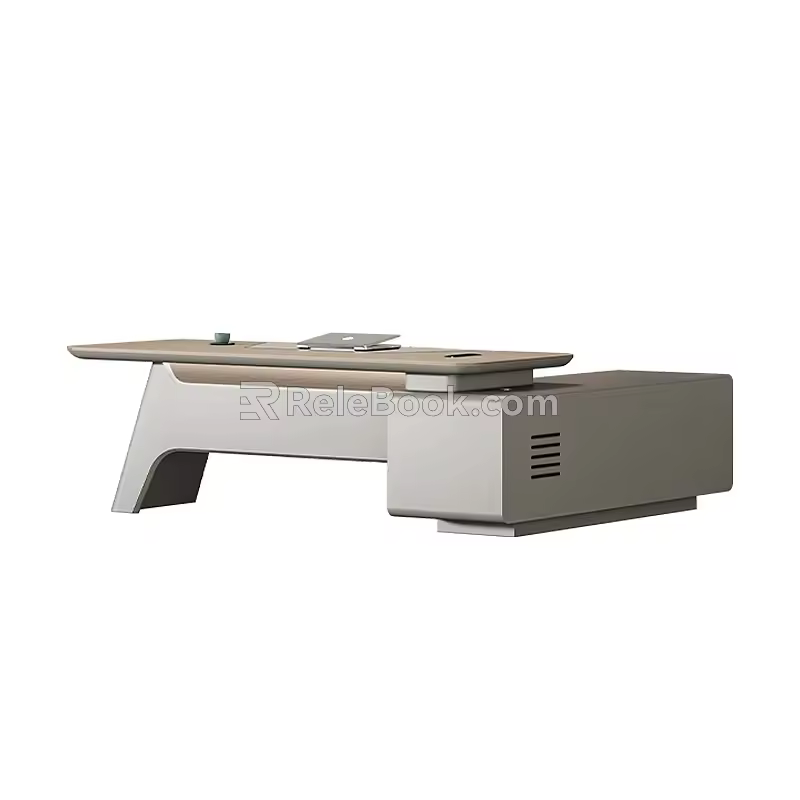 High-end Atmospheric Boss Table Light Luxury High-end President Table Top Desk Modern General Manager Desk Combination 3d model