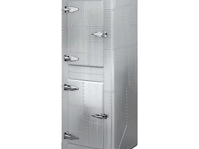 Modern Metal Entryway Side Cabinet With Multiple Doors And Storage Design 3d model