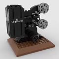 Lego Model Vintage Movie Projector With Black Body Brown Base And Legoland Logo