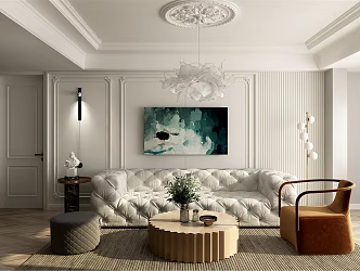 French Guest Dining Room Living Room 3d model