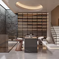 Elegant Modern Wine Cellar Interior With Glass Racks And Recessed Lighting