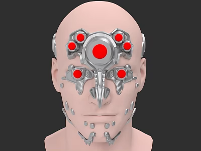 Cyberpunk 2077 Dum Dum Dum face implant decoration future sci-fi helmet mask 3d model