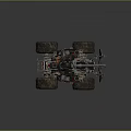 Futuristic Military Tank With Heavy Armor Large Wheels And Mechanisms