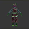 Cat Shaped Tactical Character With GIGN Logo Black Gear And Orange Ears Paws