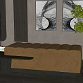 Modern sofa stool 3d model