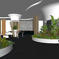 Modern Hall Service Reception Hall 3d model