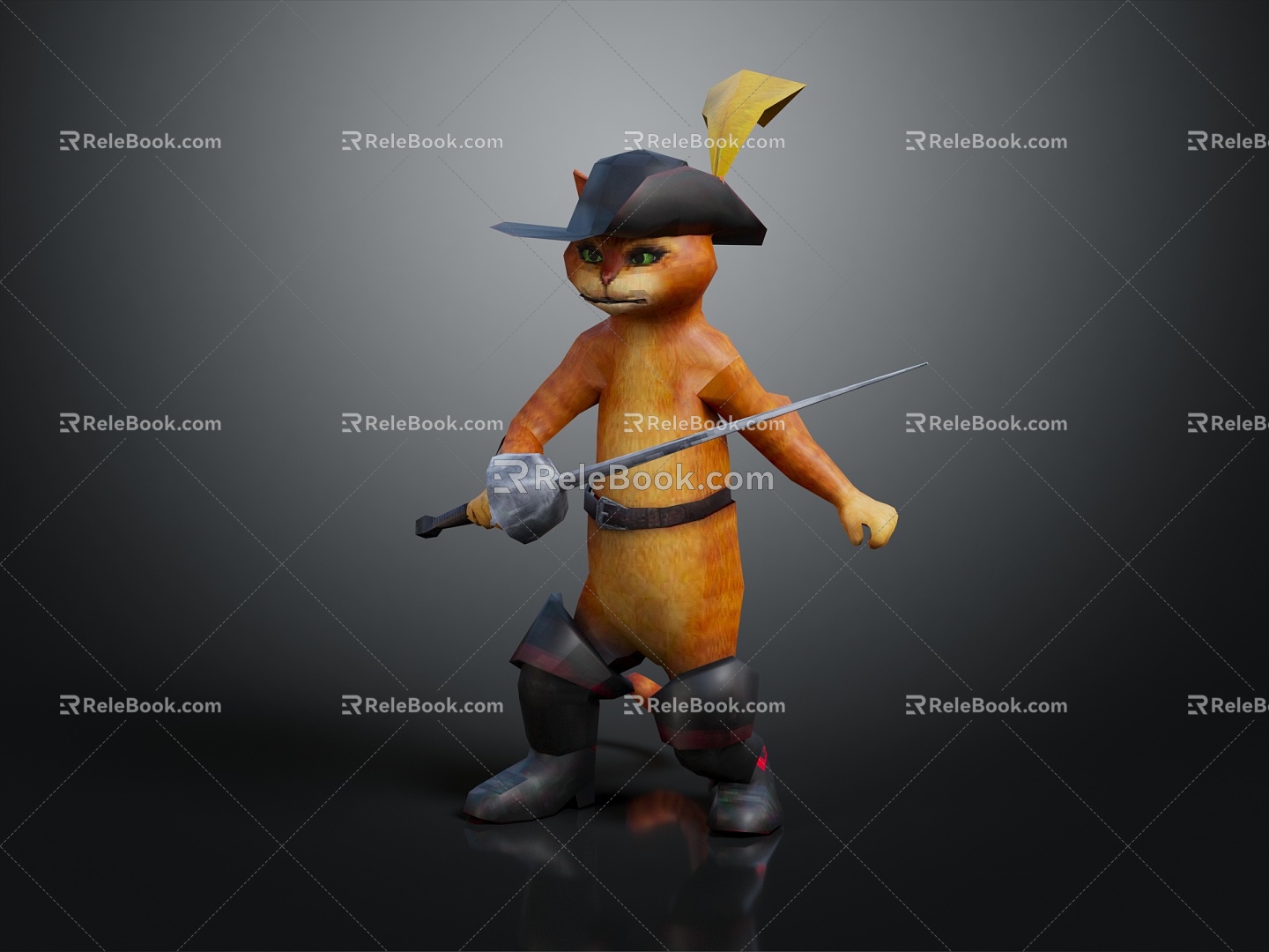 Modern Cartoon Character Pirate Cat Cartoon Cat 3d model