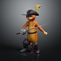 Modern Cartoon Character Pirate Cat Cartoon Cat 3d model