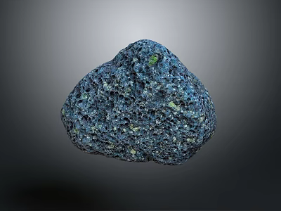 Natural Blue Stone With Irregular Shape Green Specks And Dark Background 3d model