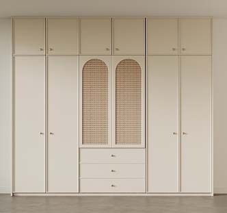 Middle Cream Style Wardrobe 3d model