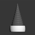 Commercial Equipment Featuring Metal Spiral Structure With White Base Industrial Design And Shiny Surface