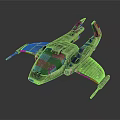 Sci Fi Spacecraft With Metallic Design Cockpit And Cosmic Exploration Wings