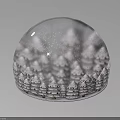 Decorative Ornament Set With Snow Globe Featuring Snowy Trees And Winter Scene