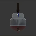 Gray Warship Model With Red Bottom Brass Chimney Wooden Deck And Bow Flag